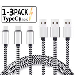Cable USB tipo C 2.4A, cable de carga rápida, cable de datos de nailon tejido, cargador de teléfono móvil para Huawei Samsung USB C