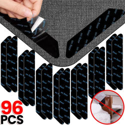 96/8 Uds alfombra antideslizante pegatina reutilizable lavable Anti rizador alfombra parche pegatinas fijas alfombra de suelo cinta pinza almohadilla de esquina