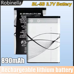 Batería BL 5B 890mAh 5300 5320 N83 6120c 7360 3230 5070 3220 Li baterías recargables para teléfonos móviles Nokia altavoz enchufable
