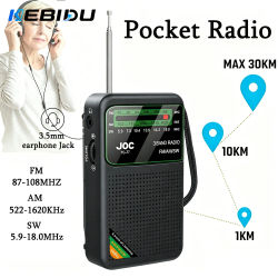 Radio KEBIDU AM FM SW con Altavoz de 100dB, Alcance de 30KM, Radios Portátiles con Baterías, Multibanda, Grabador USB, Alerta Meteorológica para Camping