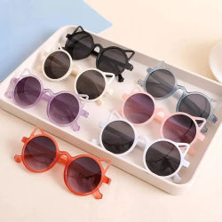 Gafas de sol con orejas de dibujos animados de animales para niños y niñas, protección solar para exteriores, gafas de sol Vintage encantadoras, protección clásica para niños
