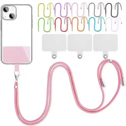 Correa ajustable para teléfono móvil, cordón cruzado para teléfono, cuerda para el cuello con parche para iPhone, correa de cordón colgante para teléfono móvil