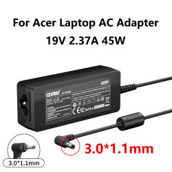 Adaptador de CA de 45W para cargador de portátil Acer 19V 2.37A 3.0x1.1mm compatible con Acer Chromebook Aspire Swift 1/3/5 Series