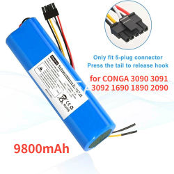 Batería de iones de litio CECOTEC de 9800 mAh para aspiradora robot CONGA 3090 3091 3092 1690 1890 2090, accesorios de repuesto, 14.4 voltios