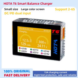 Cargador inteligente HOTA T6 DC/PD entrada Dual 300W 2.4IPS compatible con interfaces XT60 y TYPE-C Compatible con cargador de batería PD3.0 FPV RC