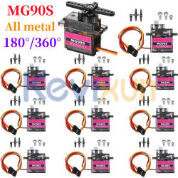 Servo MG90S, 2/5/10 Uds., engranaje totalmente metálico 9g SG90, versión mejorada para helicóptero, avión, barco, coche, Trex 450, Robot RC 180 360 grados