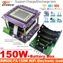 BW600-FX-150W DC1-200V 30A WiFi Tuya probador de batería de carga electrónica paquete 18650 comprobador de Monitor de capacidad herramienta de carga USB + caja