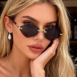Gafas de Sol de Mujer con Forma de Diamante Sin Montura, Estilo Vintage 2026, Nuevas y Modernas, Gafas de Sol para Chicas, Очки Солнечные Женские