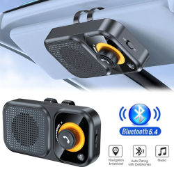 Altavoz Bluetooth 5,4, Kit manos libres para coche, Clip para visera, receptor de Audio inalámbrico, altavoz, reproductor de música fuerte con luz ambiental