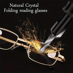 Lentes de cristal Real, gafas de lectura de cristal de diamante Natural para hombres y mujeres, gafas para presbicia irrompibles, gafas con dioptrías antiarañazos