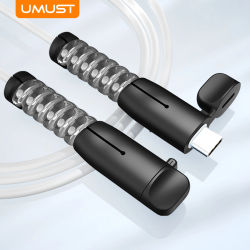 Protector de envoltura de Cable de cargador UMUST, cubierta de Cable de cargador de silicona con bobina para tipo C/USB-A, accesorios protectores de enchufe de Cable de datos