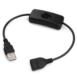 Cable USB de interruptor de extensión extendido de CC de 30CM con botón de interruptor, Cable de alimentación, adaptador de cargador de lámpara de larga duración