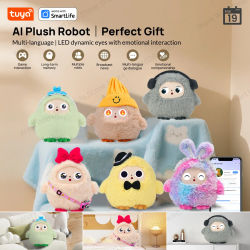 Robot de Peluche Inteligente Tuya con IA, Mascota Electrónica Interactiva por Voz, Juguete de Compañía con Ojos LED Dinámicos, Recargable por USB, Regalo para Todas las Edades