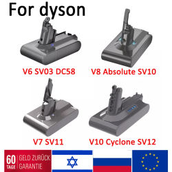 6.0Ah para Dyson V6 V7 V8 V10 batería recargable SV10 SV11 SV12 SV09 batería de aspiradora DC58 batería para Dyson