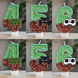 Juego Handle My World Candle número 0-9 decoración de pastel de cumpleaños para niños Baby Shower juego decoración de fiesta