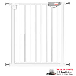 UBRAVOO Puerta para bebés para puertas y escaleras, altura 100 cm, Puerta de seguridad para mascotas, Cierre automático, Triple bloqueo, JLB-MD01