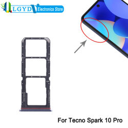 Bandeja de tarjeta SIM Dual para Tecno Spark 10 Pro KI7 Phone SIM1 + SIM2 + bandeja de tarjeta Micro SD, pieza de repuesto