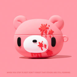 Funda de silicona para auriculares Airpods 3 4 Pro Pro 2 Pro 3, diseño de oso rosa