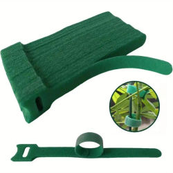 50/100 unidades de lazos de nailon reutilizables antideslizantes para plantas con cierres de gancho y bucle, lazos de jardinería ajustables para un soporte seguro de las plantas