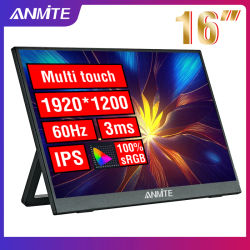 Monitor Portátil Táctil Anmite de 16 Pulgadas, Opcional Sin Táctil, 1200P HDR 16:10, para Xbox, PS4/5, Switch, Celular, PC, Laptop, Extensión