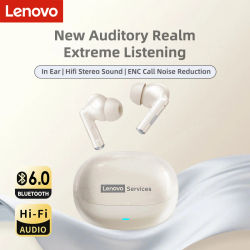 Auriculares Lenovo TWS inalámbricos Bluetooth 6,0, sonido HiFi, auriculares con reducción de ruido ENC, auriculares deportivos para videojuegos con micrófono, nuevos