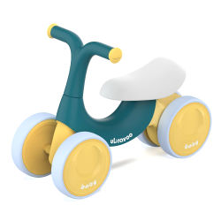 UBRAVOO Juguetes de bicicleta de equilibrio para bebés, andador para bebés, bicicleta de equilibrio para niños pequeños de 10 a 36 meses, juguete para regalo de cumpleaños con 4 ruedas, sin pedal