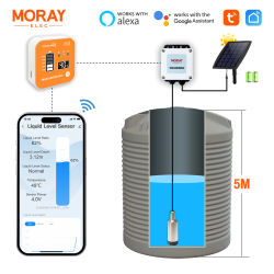 Gran oferta 5M Moray ME202RSP Tuya Smartlife APP WIFI LCD pantalla de temperatura nivel sumergible Monitor de nivel de agua y líquido