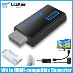LccKaa HD 1080P Wii a HDMI convertidor compatible adaptador WII a HD con Audio de 3,5mm para PC Monitor HDTV pantalla con Cable HD