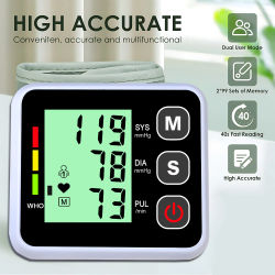 Monitores electrónicos inteligentes Bp monitores BP de alta precisión Monitor de presión arterial de muñeca tonómetro esfigmomanómetro Digital