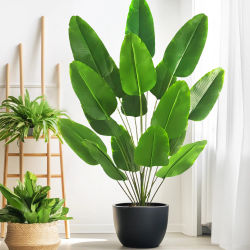 Palmera Tropical grande de 65-90-125cm, planta de plátano falsa, hojas de tacto Real, planta de plástico Strelitzia Reginae para el jardín del hogar