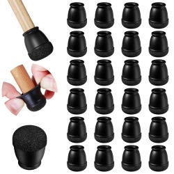 16 Fundas Protectoras de Silicona Negra para Patas de Silla, Protectores de Fieltro Redondos para Muebles, Protectores de Piso para Pisos de Madera, Almohadillas de Reducción de Ruido
