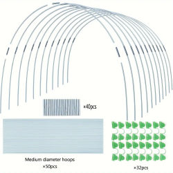 Arcos para invernadero aptos para túneles de cultivo DIY o más anchos, postes de fibra de vidrio resistentes al óxido y estacas de jardín para soporte de plantas.
