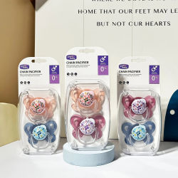 Nuevo Set de 2/4 Chupetes para Bebé con Cubierta, Chupete con Diseño Floral y Tetina, Regalo Perfecto para Baby Shower para Niño o Niña