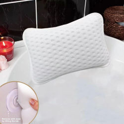 1 almohada para bañera, reposacabezas de ducha de baño, almohada para bañera de SPA, almohada de soporte para cabeza y cuello, lavable a máquina