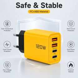 Cargador rápido multipuerto con 2 puertos USB y 1 puerto USB tipo C, adaptador de pared USB PD para iPhone 13, 12, Samsung, Xiaomi y otros teléfonos móviles; enchufe de carga rápida.