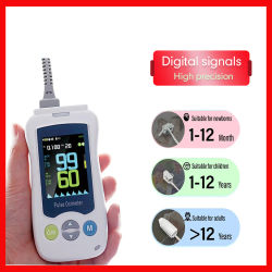 Oxímetro de Pulso Portátil, Puede Usarse como Monitor de Frecuencia Cardíaca para Adultos, Neonatos y Niños, con Sondas Pediátricas