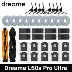 Accesorios de Repuesto para Aspiradora Dreame L50s Pro Ultra: Cepillo Principal, Cepillo Lateral, Filtro HEPA, Paños de Limpieza, Bolsa para Polvo