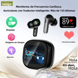 [Monitor de ritmo cardíaco] HTC NE46 Auriculares deportivos inalámbricos con Bluetooth Pantalla táctil LED Reducción de ruido Auriculares intrauditivos con traductor AI
