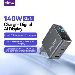 [Nueva Oferta] Cargador zime 140W GaN, Cargador PD con Puerto 3C1A de Carga Rápida para Macbook, Tablet, Teléfono, Cargador para iPhone 17 16 15