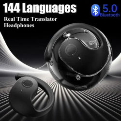 AI Traductor fonesbluetooth Auriculares Traductores en tiempo real Auriculares 144 idiomas Traductor de voz Auricular inalámbrico Bluetooth
