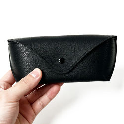 Estuche de gafas de sol con cremallera EVA de lujo, caja protectora de cuero PU negro de alta calidad para gafas