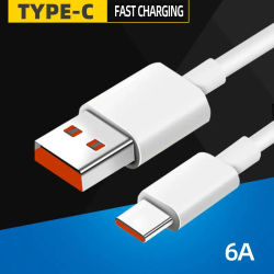 Cable USB tipo C de carga rápida 66W 6A para Xiaomi Redmi POCO Huawei Honor OPPO VIVO Cable USB C cargador de Teléfono Cable USB