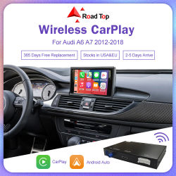 CarPlay inalámbrico para Audi A6 A7 2012-2018, con interfaz Android Auto, Mirror Link, AirPlay, Bluetooth, cámara trasera, carplay