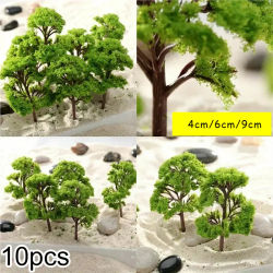 Modelo de árboles artificiales en miniatura, plantas de plástico para manualidades Diy, diseño de tren ferroviario, juego de guerra militar, decoración de jardín, 4/6/9cm