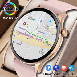 Para IOS Android Real AMOLED reloj inteligente mujeres 1,43 pulgadas GPS pantalla deportiva siempre muestra NFC Bluetooth llamada Smartwatch 2024