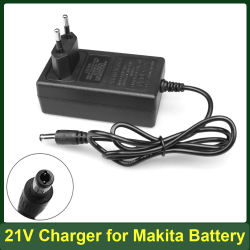 Cargador de batería de litio de 21V, 2A, 1,8a, para taladro eléctrico Makita de 18V, máquina pulidora, cortacésped, adaptador de batería inteligente EU/US