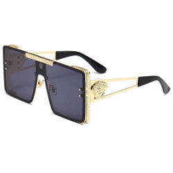 Nuevas y elegantes gafas de sol con monturas extragrandes, diseño metálico moderno, perfectas para espectáculos de moda y un estilo callejero.
