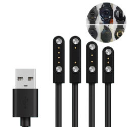 Cable cargador Universal para reloj inteligente, Cable de carga magnético, cargador USB de 2/4 pines, 60CM, 1 ud.