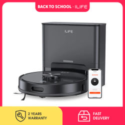 Aspiradora Robótica ILIFE T20s Ultra con Estación de Autovaciado, Succión de 10000 Pa, Batería de 4600 mAh, Tiempo de Funcionamiento Máximo de 300 Minutos