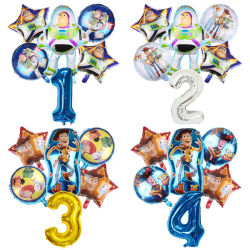6 Globos de Aluminio con Diseño de Personajes de Dibujos Animados, Buzz Lightyear y Woody, Decoraciones para Fiestas de Cumpleaños Infantiles, Globos para Baby Shower